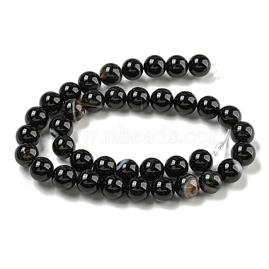 Natural Black Agate Beads Strands(G-G391-10mm-01)-5