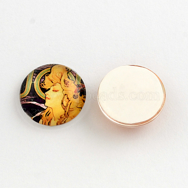 Sexy Frauen Muster Glas Flachrücken Cabochons(GGLA-R026-18mm-17)-2