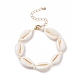 Natural Cowrie Shell Braided Beaded Bracelet for Women(BJEW-JB08036)-1