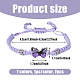 7Pcs 7 Colors Alloy Butterfly Link Bracelet(BJEW-FI0001-81)-2