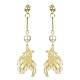 201 Stainless Steel Filigree Goldfish Dangle Stud Earrings(EJEW-TA00373)-1