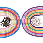 Handmade Polymer Clay Beads, for DIY Jewelry Crafts Supplies, Disc/Flat Round, Heishi Beads, with Plating Acrylic Beads, Mixed Color, 4x1mm, Hole: 1mm, about 380~400pcs/strand, 17.7 inch, 20 colors, 1 strand/color, 20 strands(CLAY-SZ0001-69)