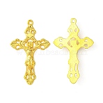 Tibetan Style Alloy Pendants, For Easter, Crucifix Cross, Cadmium Free & Lead Free, Golden, 55.5x34x5mm, Hole: 2mm; about 190pcs/1000g(TIBEP-S298-011G-LF)