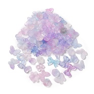 DIY Jewelry Making Finding Kit, Including Transparent Acrylic Charms and Beads, Frosted, Mixed Shapes, Medium Purple, 11~30x12~41x3~9mm, Hole: 1~8mm, about 588pcs/500g(TACR-A004-04B)