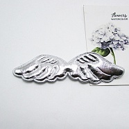 Cloth Embossing Wings, Decorate Accessories, Silver, 29x105x4mm(FIND-PW0001-033F)