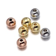 Brass Beads, Lead Free & Nickel Free & Cadmium Free, Solid Round, Mixed Color, 4mm, Hole: 1.5~2mm(KK-F0317-4mm-01-NR)