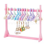 Elite 1 Set Hot Pink Opaque Acrylic Earring Display Stands, Clothes Hanger Shaped Earring Organizer Holder with 12Pcs Hangers, Hot Pink, Finish Product: 14x3.6x12cm(EDIS-PH0001-55B)