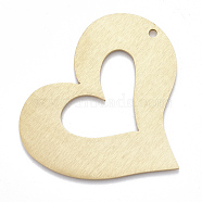 Aluminium Big Pendants, Laser Cut Big Pendants, Heart, Golden, 72x66x1mm, Hole: 3mm(X-ALUM-T001-40G)