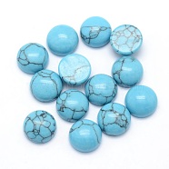 Synthetic Turquoise Cabochons, Half Round, 8x3.5~4mm(G-P393-R13-8mm)