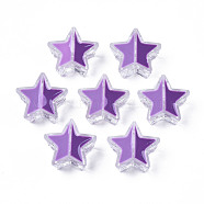 Transparent Acrylic Beads, with Enamel, Star, Purple, 19x20x9mm, Hole: 3mm(TACR-S135-054B)