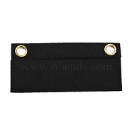 Felt Purse Organizer Insert, Mini Envelope Handbag Shaper Premium Felt, Bag Accessories, with Iron Grommets, Rectangle, Black, 59x129x1.5mm, Hole: 9.5mm(AJEW-WH0014-86A-04)