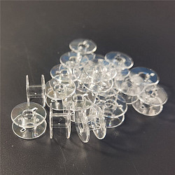 Transparent Plastic Bobbins, Sewing Thread Holders, for Sewing Tools, Clear, 20x10mm, Hole: 6mm, 200pcs/bag(PW22062474524)