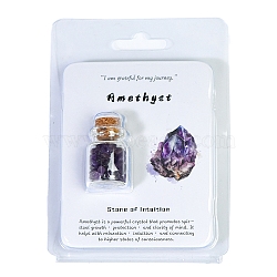 Natural Amethyst Wishing Bottle Display Decorations, Reiki Energy Balancing Meditation Love Gift, Package Size: 95x95mm(PW-WGEF7B7-31)