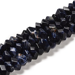Natural Sodalite Beads Strands, Faceted, Nuggets, 10~11x8~10x7~8mm, Hole: 1mm, about 22~23pcs/strand, 7.09~7.48''(18~19cm)(G-N327-05-07)
