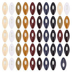 48Pcs Hollow Oval Plastic Cover Scarf Safety Pin, Safety Locking Baby Cloth Nappy Pin, Mixed Color, 16x37x8mm(JEWB-WH0023-58P)