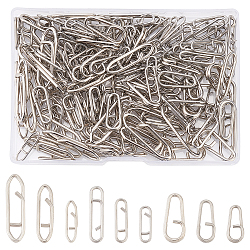 SUPERFINDINGS 180Pcs 9 Style 201 Stainless Steel High Strength Fishing Snap, Fishing Clip Lure Quick Change, Fishing Accessories, Stainless Steel Color, 15~30x5~9x0.3~3mm, 20pcs/style(FIND-FH0004-42)