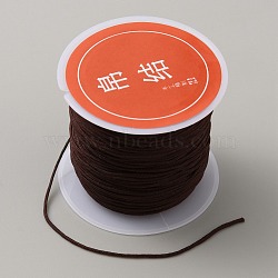 Nylon Chinese Knotting Cord, DIY Material for Jewelry Making, Coconut Brown, 0.8mm, about 21.87 Yards(20m)/Roll(NWIR-WH0002-02D)