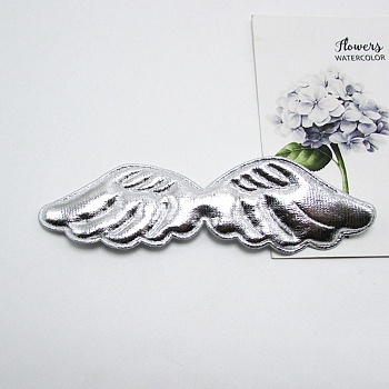 Cloth Embossing Wings, Decorate Accessories, Silver, 29x105x4mm