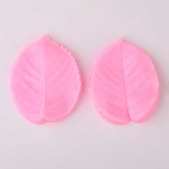 Leaf Design DIY Food Grade Silicone Vein Molds, Fondant Molds, For DIY Cake Decoration, Chocolate, Candy, UV Resin & Epoxy Resin Jewelry Making, Random Color, 70x57x20mm