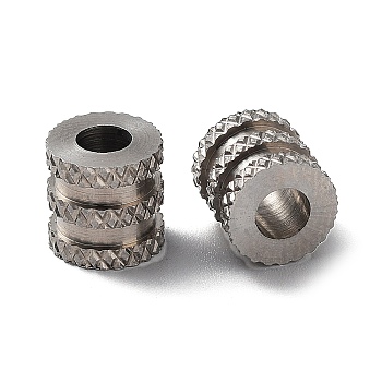 303 Stainless Steel Beads, Column, Stainless Steel Color, 5.5x5.5mm, Hole: 2.5mm