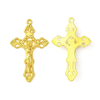 Tibetan Style Alloy Pendants, For Easter, Crucifix Cross, Cadmium Free & Lead Free, Golden, 55.5x34x5mm, Hole: 2mm; about 190pcs/1000g