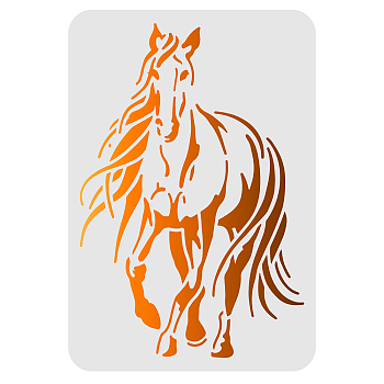 Large Plastic Reusable Drawing Painting Stencils Templates, for Painting on Scrapbook Fabric Tiles Floor Furniture Wood, Rectangle, Horse, 297x210mm