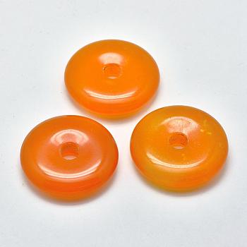 Natural Jade Pendants, Dyed, Donut/Pi Disc, Donut Width: 7.5mm, 20x6.5mm, Hole: 5mm