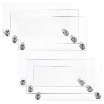 8 Sets Wall Mounted Blank Acrylic Dry Erase Boards, with 201 Stainless Steel Standoff Screws, Rectangle, Clear, 150x75x1.9mm, Hole: 8mm