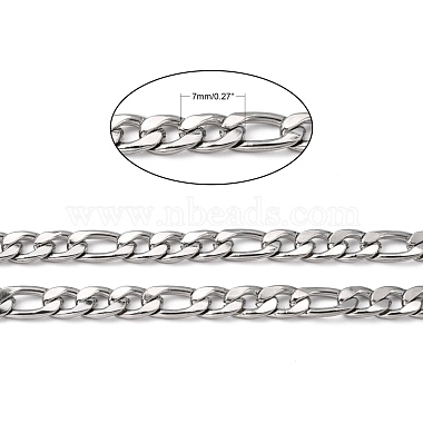 304 Stainless Steel Figaro Chains(CHS-K001-32-7mm)-2