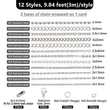 kit de fabricación de conjuntos de joyas de cadena diy(DIY-BC0012-29)-2