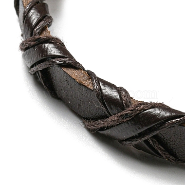 Bracelet à cordon en simili cuir tressé réglable de style 6pcs 6 serti de cordon ciré pour hommes(BJEW-F458-15)-4