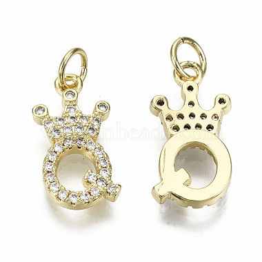 Real 16K Gold Plated Clear Word Brass+Cubic Zirconia Pendants