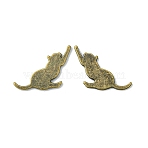 Alloy Kitten Cabochons, For DIY UV Resin, Epoxy Resin, Pressed Flower Jewelry, Cat Silhouette, Antique Bronze, 14x18x1mm(PALLOY-WH0051-01AB-05)