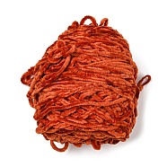 Wool Chenille Yarn, Velvet Cotton Hand Knitting Threads, for Baby Sweater Scarf Fabric Needlework Craft, Crimson, 5mm, 95~100g/skein(PW22070161458)