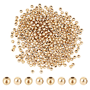 500Pcs 304 Stainless Steel Beads, Round, Golden, 3x2.5mm, Hole: 1.2mm(STAS-UN0048-84)