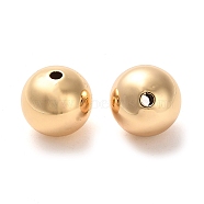 Brass Beads, Round, Real 18K Gold Plated, 10x9.5mm, Hole: 1.8mm(KK-F870-01G-02)