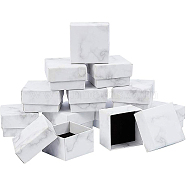 Paper Cardboard, Jewelry Ring Boxes, Square, White, 5.2x5.2x3.3cm(CBOX-BC0001-33)