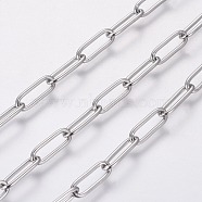 3.28 Feet Handmade 304 Stainless Steel Paperclip Chains, Soldered, Stainless Steel Color, 12x4x1mm(X-STAS-F230-15P)