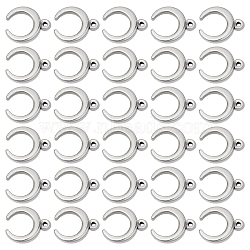 DICOSMETIC 30Pcs 304 Stainless Steel Charms, Double Horn/Crescent Moon, Stainless Steel Color, 9x8x2mm, Hole: 0.7mm, 30pcs(STAS-DC0005-42)