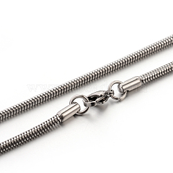 304 Stainless Steel Snake Chain Necklaces, Stainless Steel Color, 19.7 inch(50cm), 2.4mm(STAS-M174-005P-2.4)