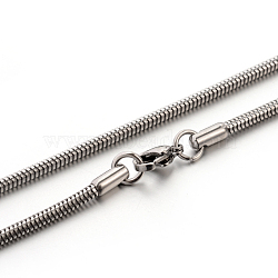Tarnish Resistant 304 Stainless Steel Snake Chain Necklaces, Stainless Steel Color, 19.7 inch(50cm), 2.4mm(STAS-M174-005P-2.4)