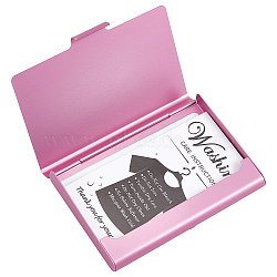 Gorgecraft Aluminium Alloy Business Cards Stroage Box, Hand-push Type, Rectangle, Pink, 65x93x10mm, 2pcs(AJEW-GF0002-60F)