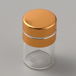 Clear Glass Bead Containers, Refillable Bottle, Goldenrod, 2.45x1.55cm, Capacity: 1ml(0.03fl. oz)(DIY-WH0430-388C)