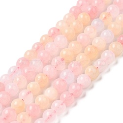 Natural White Jade Imitation Morganite Beads Strands, Round, Dyed, 10mm, Hole: 1mm, about 38pcs/strand, 14.96 inch(38cm)(G-I299-F14-10mm-01)