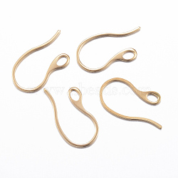 Ion Plating(IP) 304 Stainless Steel Earring Hooks, with Horizontal Loop, Golden, 22x11.5x1mm, Hole: 2.5x3.5mm(X-STAS-H383-28G)