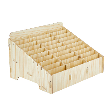 30 Compartments Wooden Cell Phones Storage Box, Mobile Phones Holder, for Desktop Office Multifunction Box, PapayaWhip, 32x24.5x19cm