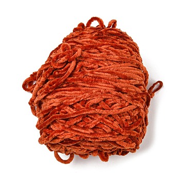 Wool Chenille Yarn, Velvet Cotton Hand Knitting Threads, for Baby Sweater Scarf Fabric Needlework Craft, Crimson, 5mm, 95~100g/skein