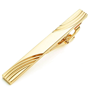 Brass Tie Clips for Men, Golden, 60x6mm