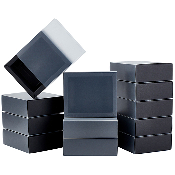 Paper Storage Gift Drawer Boxes, Translucent Plastic Cover Gift Packaging Case, Black, 12.8x10.7x4.5cm
