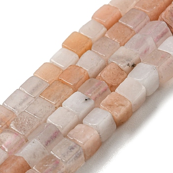 Natural Pink Aventurine Beads Strands, Cube, 3~3.5x3~3.5x3~3.5mm, Hole: 0.8mm, about 110pcs/strand, 14.96 inch(38cm)